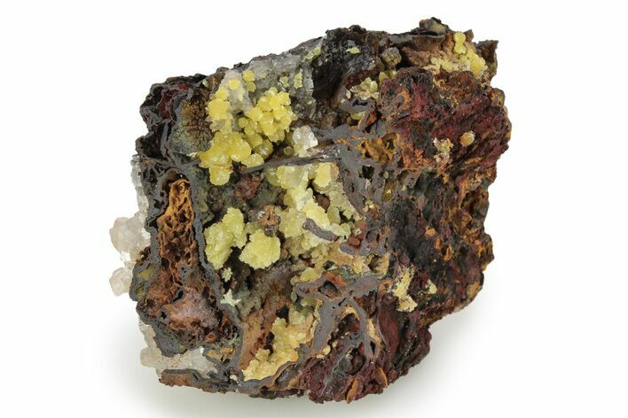 Mimetite Crystal Clusters on Limonitic Matrix - Mexico #256298